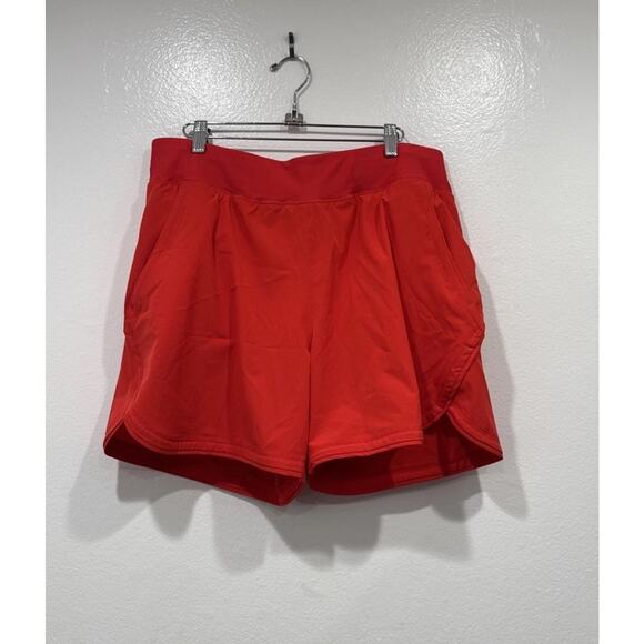 Lands End Red Swim Shorts Women's Size 16 Built In Brief Quick Dry Vacation - Picture 1 of 10